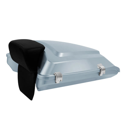 Silver Razor Trunk Backrest Pad Mount Rack For Harley Electra Street Glide 14-25