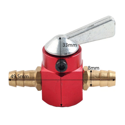 Motorcycle Inline Petrol On-Off Fuel Tap Gas Petrol Valve Petcock 8mm Red