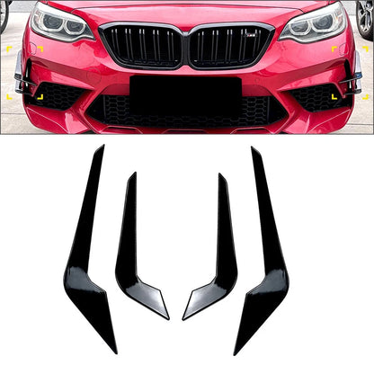 Front Bumper Lip Spoiler Splitter Side Cover For BMW 2 Series M2 F87 2016-21 Blk