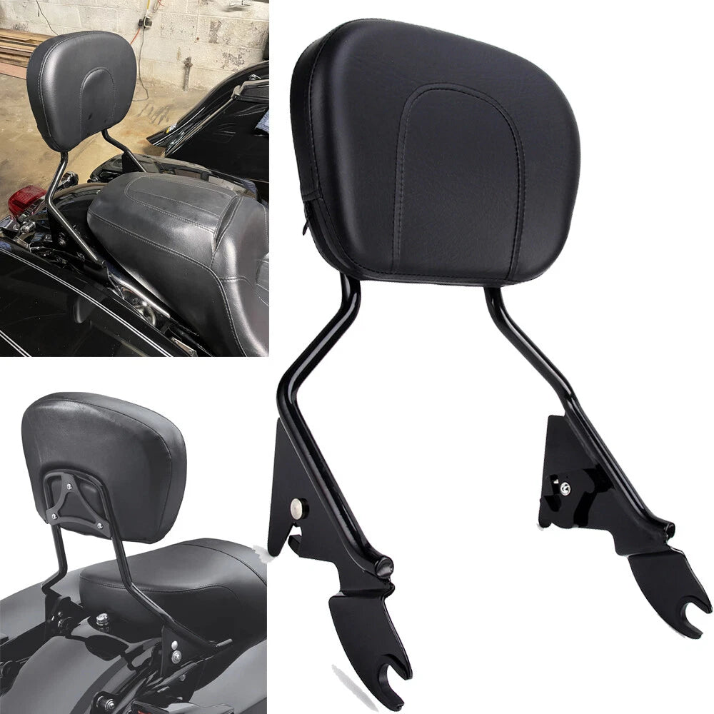 Detachable Backrest Sissy Bar & Pad For Harley Electra Street Road Glide 09-23