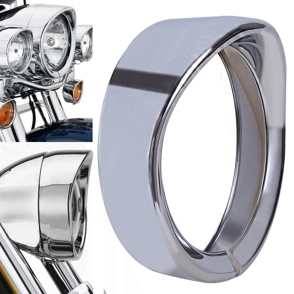 For Harley Touring 7" Headlight Lights Passing Lamp Trim Ring Bezel Visor Cover