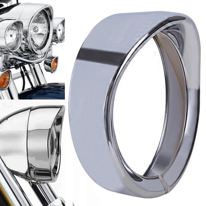 For Harley Touring 7" Headlight Lights Passing Lamp Trim Ring Bezel Visor Cover