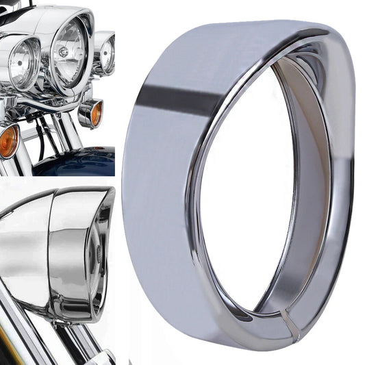For Harley Touring 7" Headlight Lights Passing Lamp Trim Ring Bezel Visor Cover