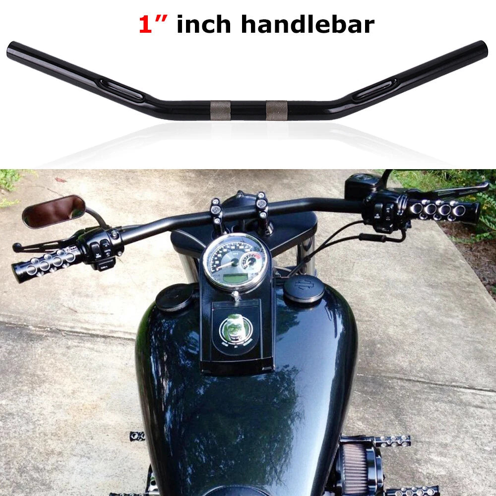 1" Motorcycle Handlebar Fat Drag Bar For Harley Chopper Sportster Bobber Custom