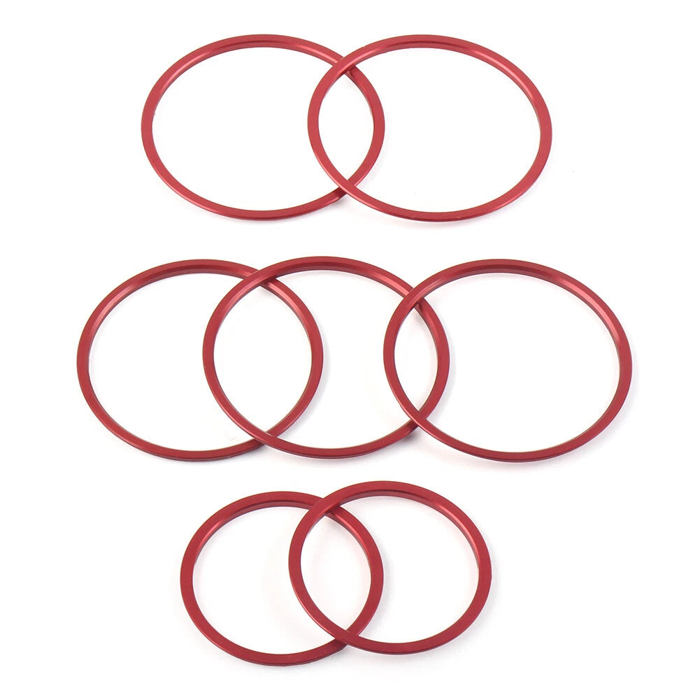 For Mercedes Benz C Class W205 AC Air Vent Outlet Inner Ring Cover Trim Red 7Pcs