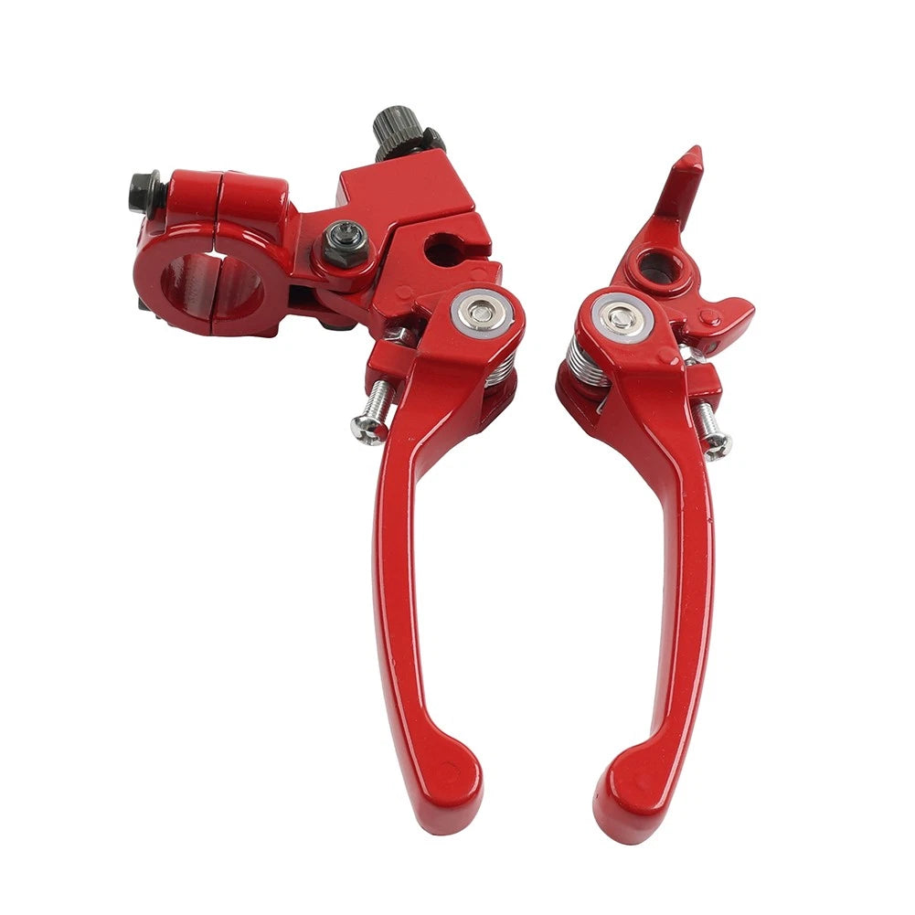 Brake Clutch Levers Red For Dirt Bike 50cc 125cc 22mm 7/8 Inch Handlebar