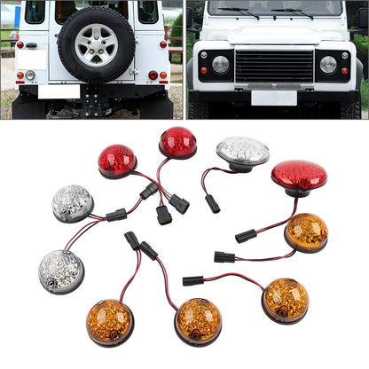 10Pcs Upgrade Round Led Indicator Light Lamp Kit For Land Rover Defender 1990-16