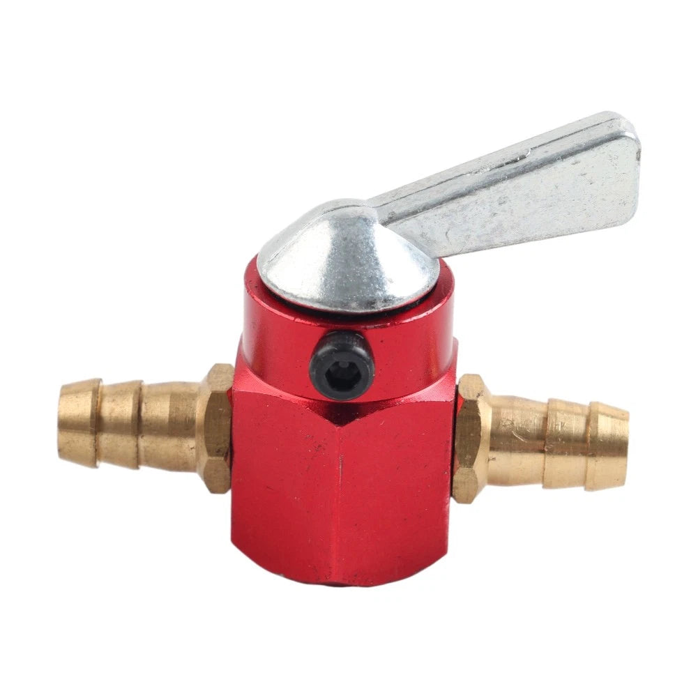 Motorcycle Inline Petrol On-Off Fuel Tap Gas Petrol Valve Petcock 8mm Red