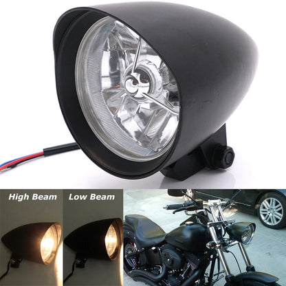 5.75" Motorcycle Black Visor Bullet Headlight Lamp For Harley Bobber Chopper H4