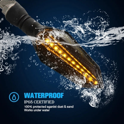 Universal Motorcycle Turn Signals Blinker Lights Amber Flowing For Honda Suzuki
