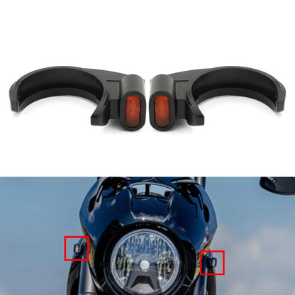 LED Front Turn Signal Light For Harley 49-51mm Front Fork Shock Absorber Amber