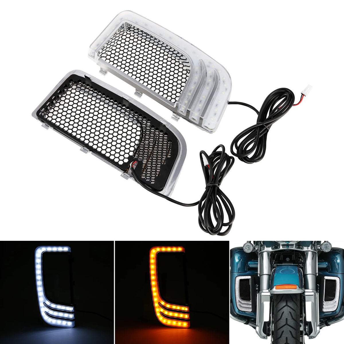 Lower Vented Fairing 6.5" Speakers &Light Fit For Harley Touring FLHT FLHX 14-24