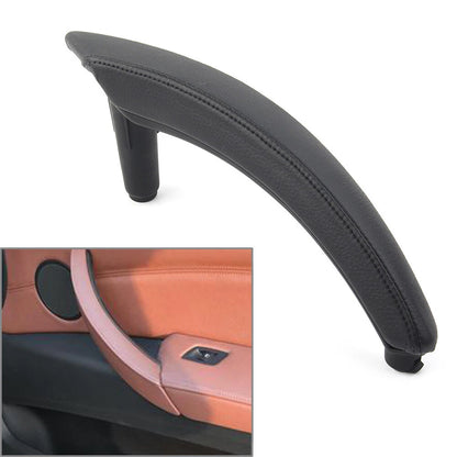 Car Door Trim Pull Handle Right Side Real Leather Fit for BMW X5 X6 E70 Black