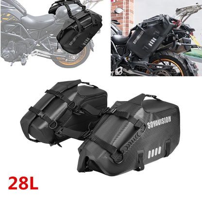 Universal Rear Motorcycle Saddlebags Saddle Storage Side Bags 28L For BMW Honda