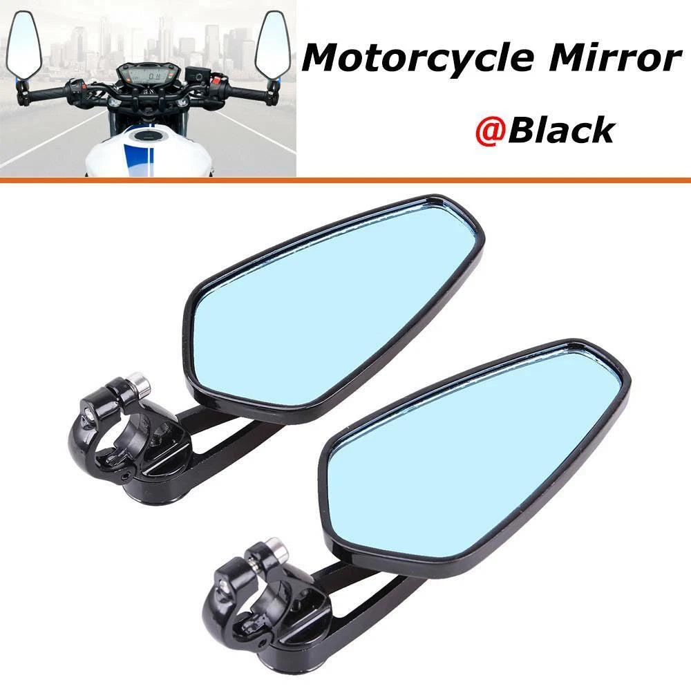 7/8" Motorcycle Handle Bar End Rearview Side Mirrors For Yamaha Honda Suzuki