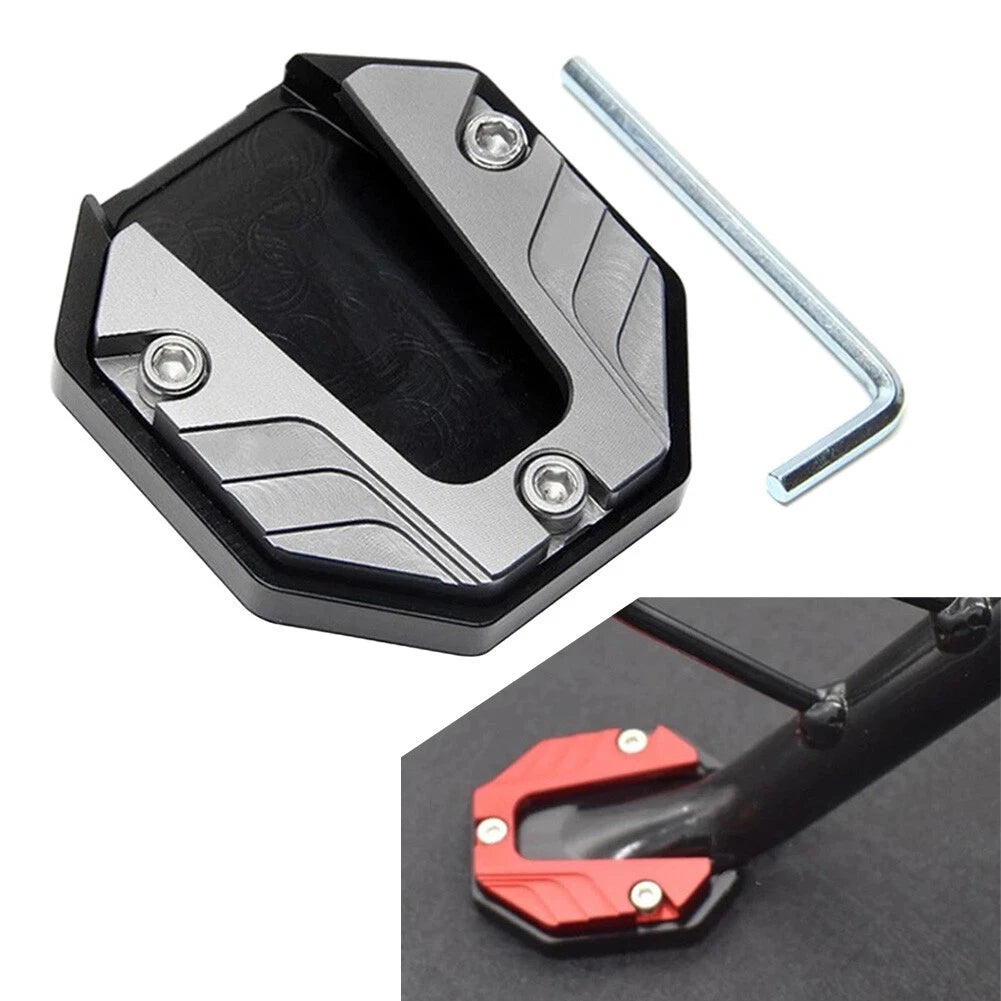 Kickstand Extender Foot Side Stand Extension Pad Support Plate Motorcycle Silver
