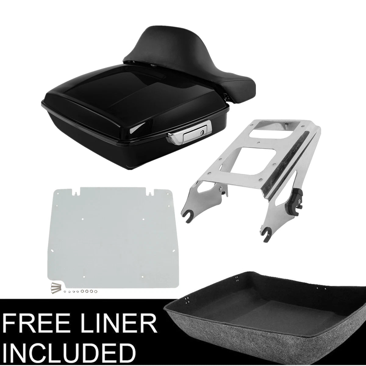 Chopped Trunk Pad Mount Rack Plate Fit For Harley Street Electra Glide 2009-2013