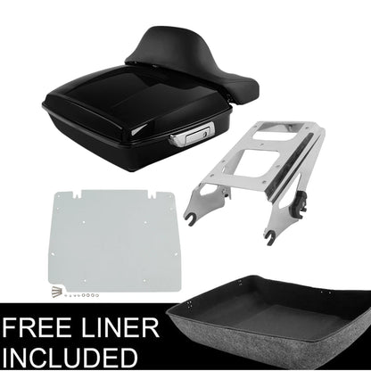 Chopped Trunk Pad Mount Rack Plate Fit For Harley Street Electra Glide 2009-2013