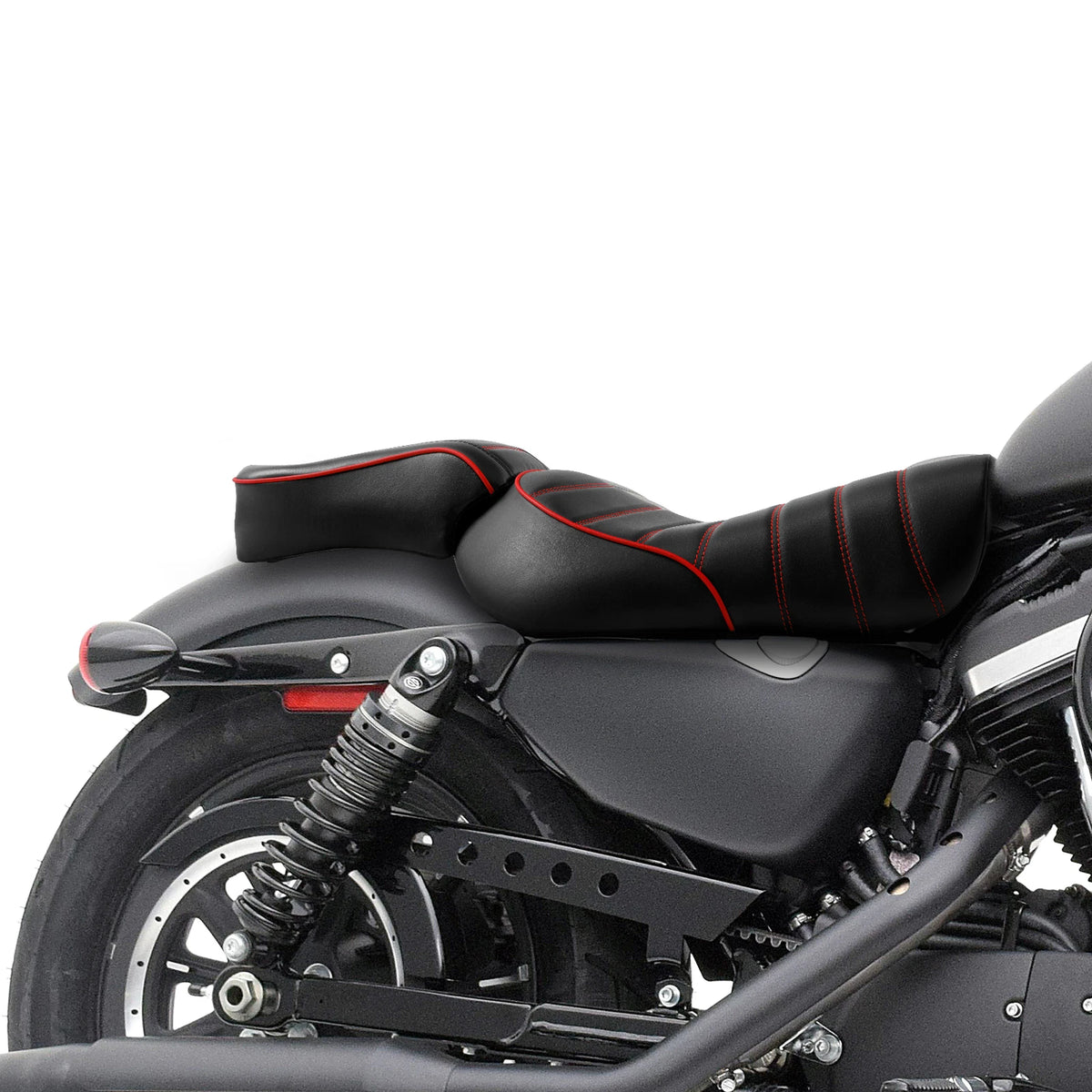 Driver Passenger Seat Fit For Harley Sportster Iron 883 XL883N 2016-Up Black Red