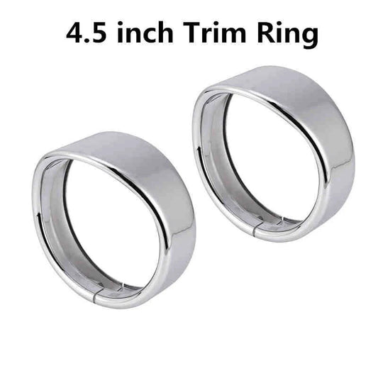 4.5 inch Chrome Auxiliary Lamp Visor Style Passing Lamp Trim Ring For Touring