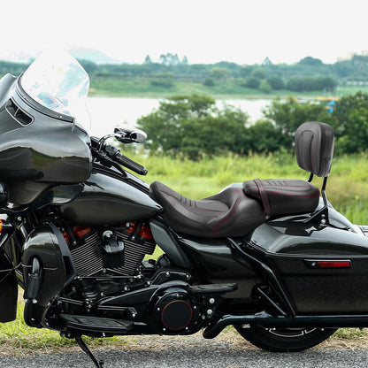 Driver Passenger Seat & Backrest Pad For Harley Touring Road Glide 2009-23 Black
