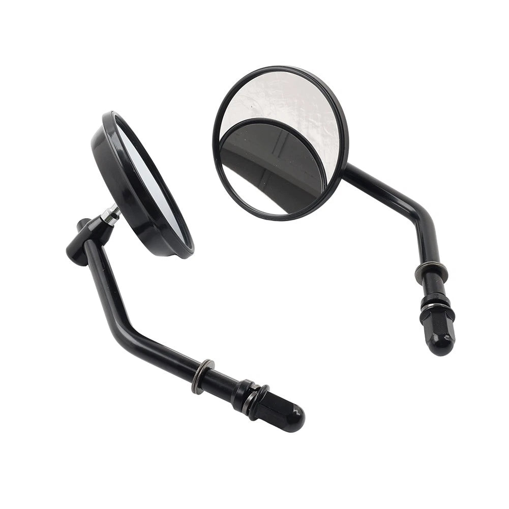 Motor Round Retro Rearview Side Mirrors For Harley Davidson Sporster 8mm Black
