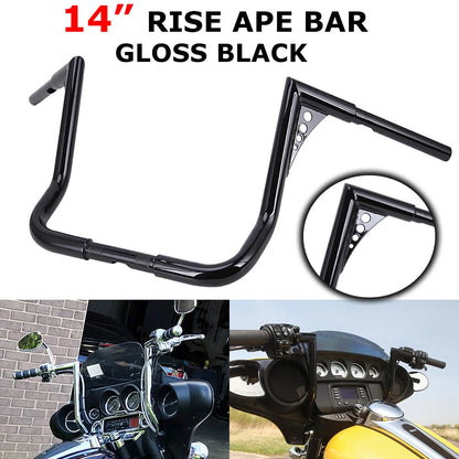 1-1/4" 14" Rise Ape Hanger Handlebar For Harley Touring Electra Glide FLHT 82-UP