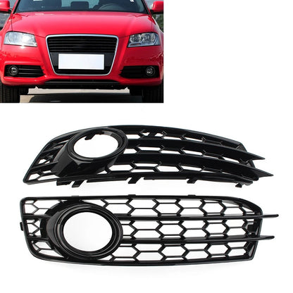 BK Front Bumper Honeycomb Mesh Fog Light Grille Cover Fit Audi A3 8P SLine 09-12
