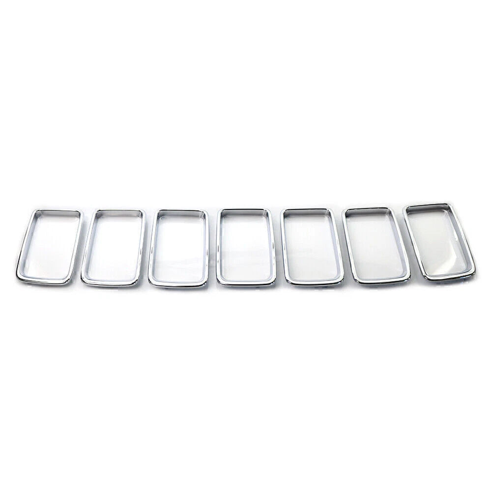 Front Grille Grill Insert Ring Trim Cover For Jeep Grand Cherokee 2014-16 Chrome