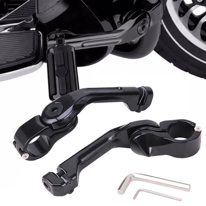 1-1/4" Long Highway Foot Pegs Clamps For Harley Touring Electra Glide Road King
