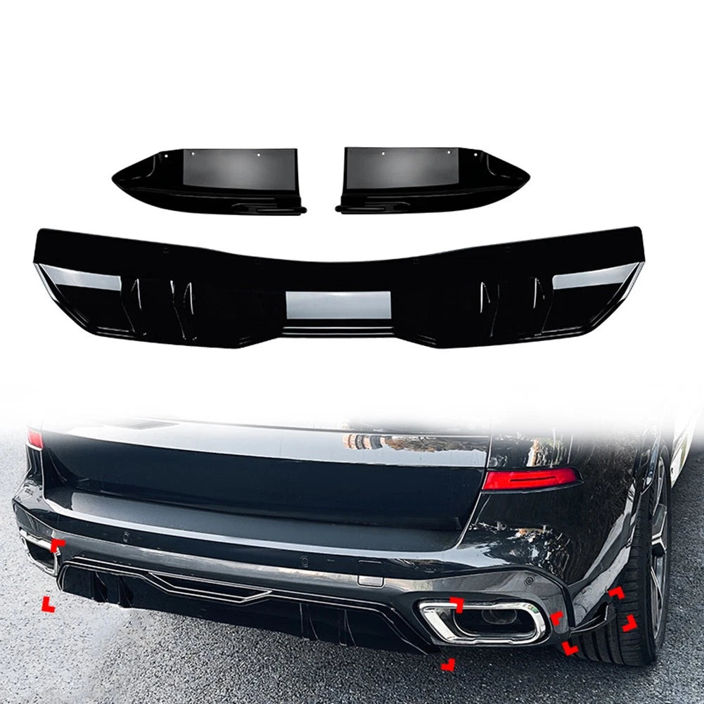Rear Bumper Splitter Lip Side Spoiler Kit For BMW X5 G05 M Sport 2019-24
