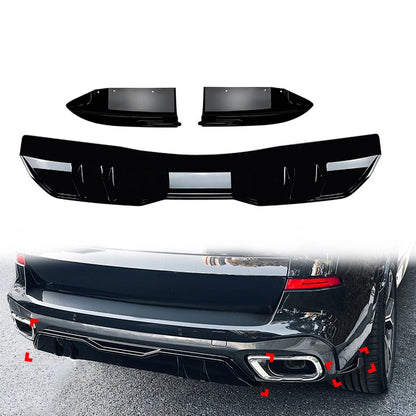 Rear Bumper Splitter Lip Side Spoiler Kit For BMW X5 G05 M Sport 2019-24