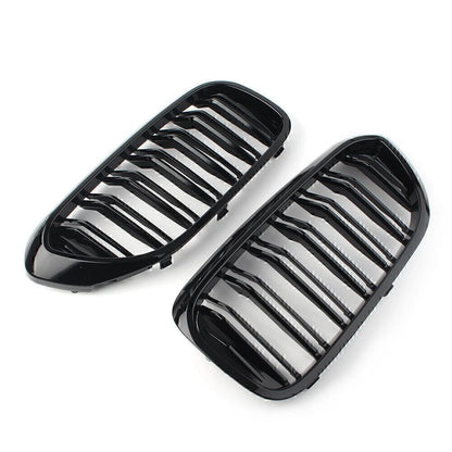 Pair Glossy Black Front Kidney Grille for BMW 5-series G30 Sedan 2017-Present