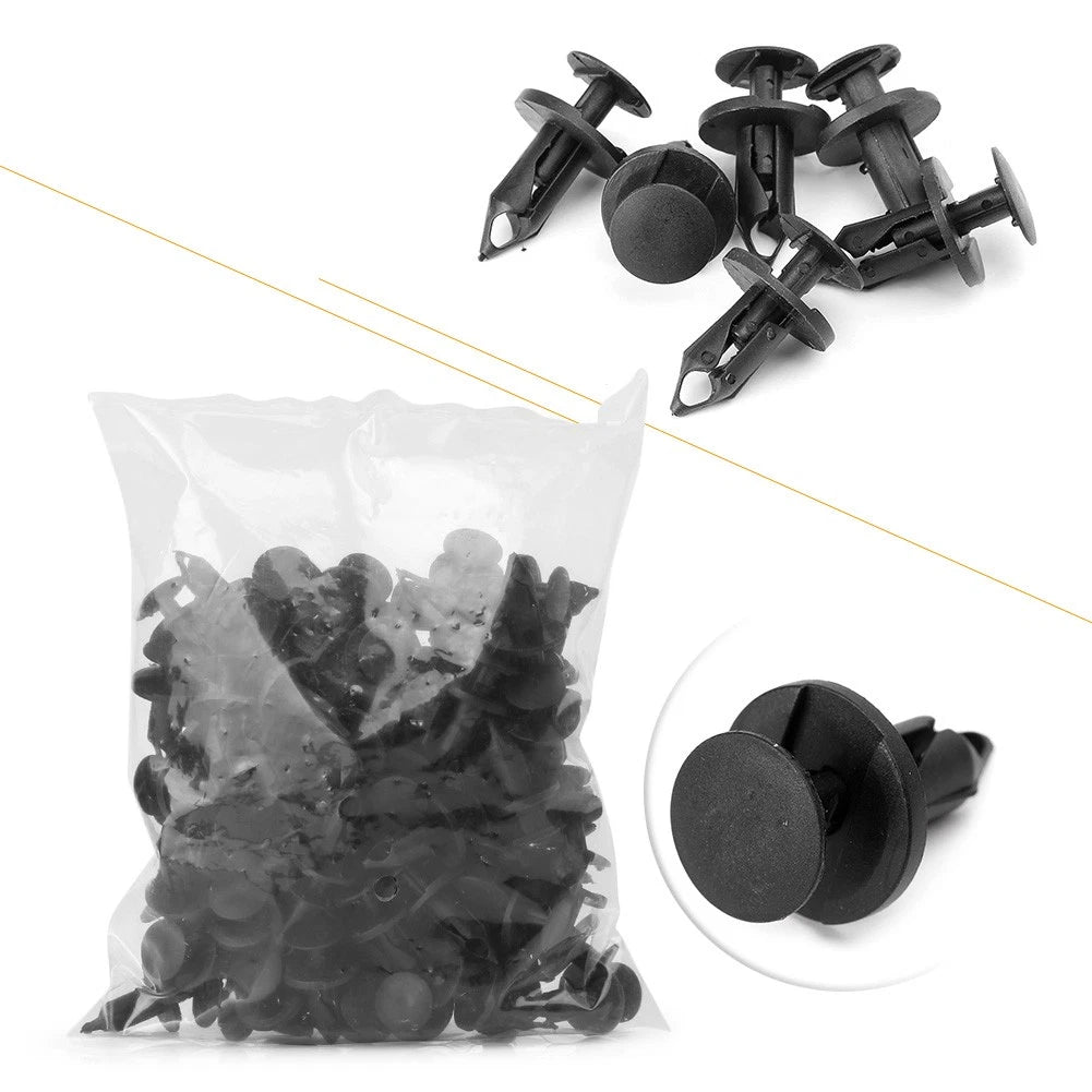 100pcs 8mm Car Bumper Fender Plastic Retainer Push Pin Clip Rivet Fasteners Car