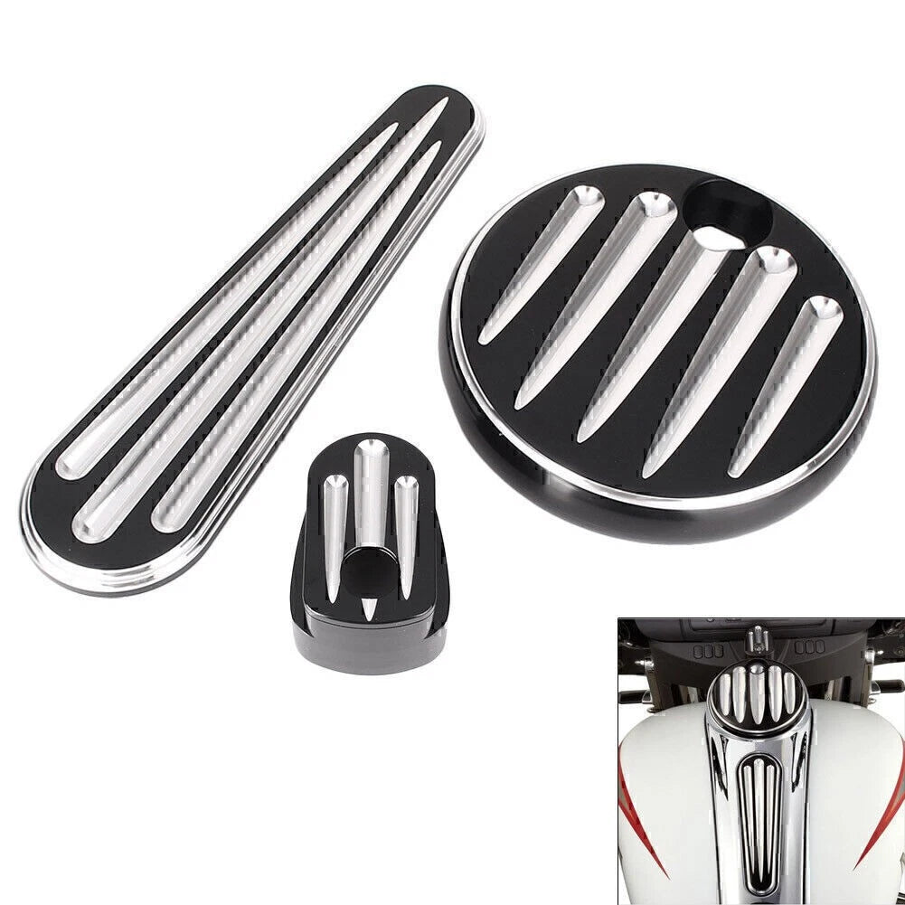 Ignition Switch Cover Fuel Tank Cap Kit for Harley Touring FLHX FLTRX 2014-2017