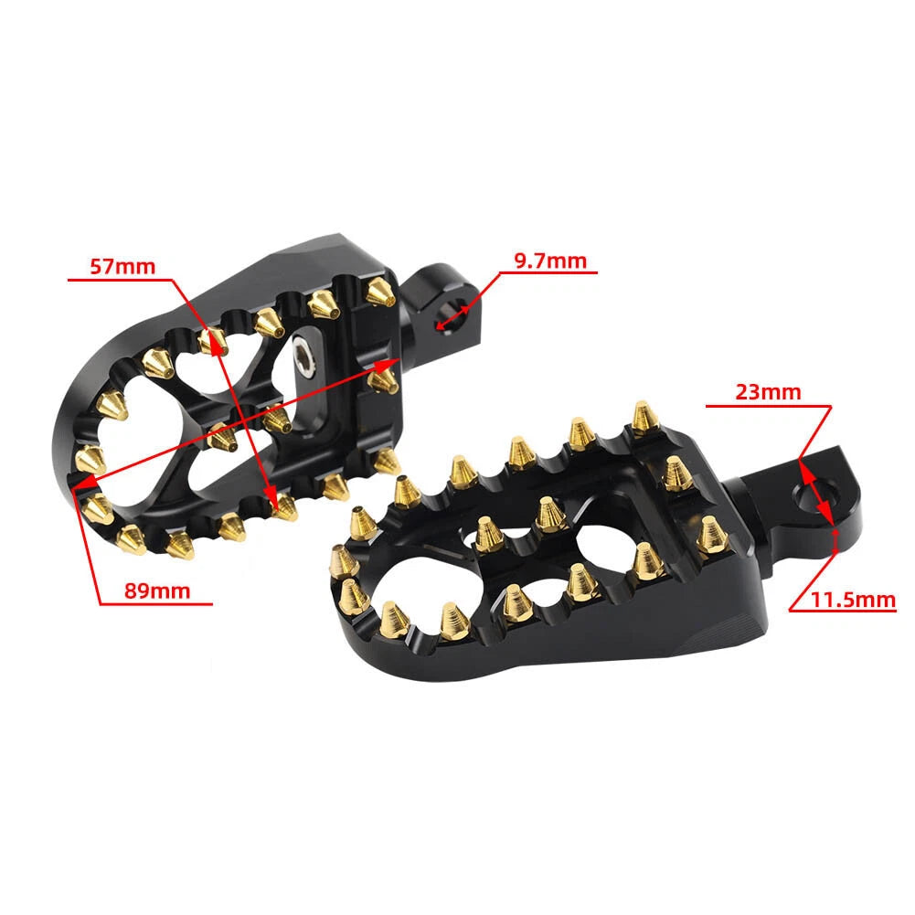 Wide Fat Foot Pegs MX Style Footpegs For Harley Dyna Sportster Fatboy Red+Black