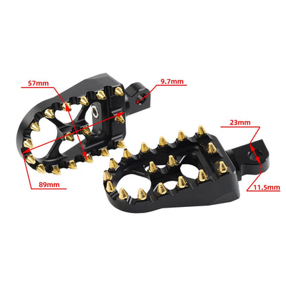 Wide Fat Foot Pegs MX Style Footpegs For Harley Dyna Sportster Fatboy Red+Black