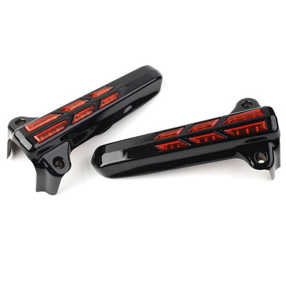 Front Lower Fork Leg Cover LED Smoke Light For Harley FLHT FLHX /R Electra Road
