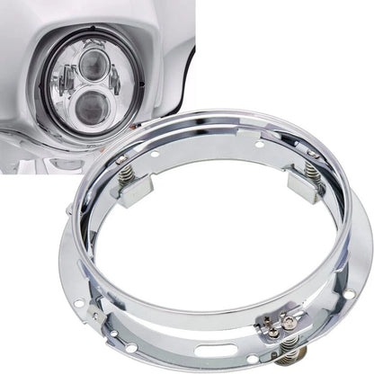For Harley Touring 7" Inch Motorcycle LED Headlight Mounting Ring Bracket Chrome