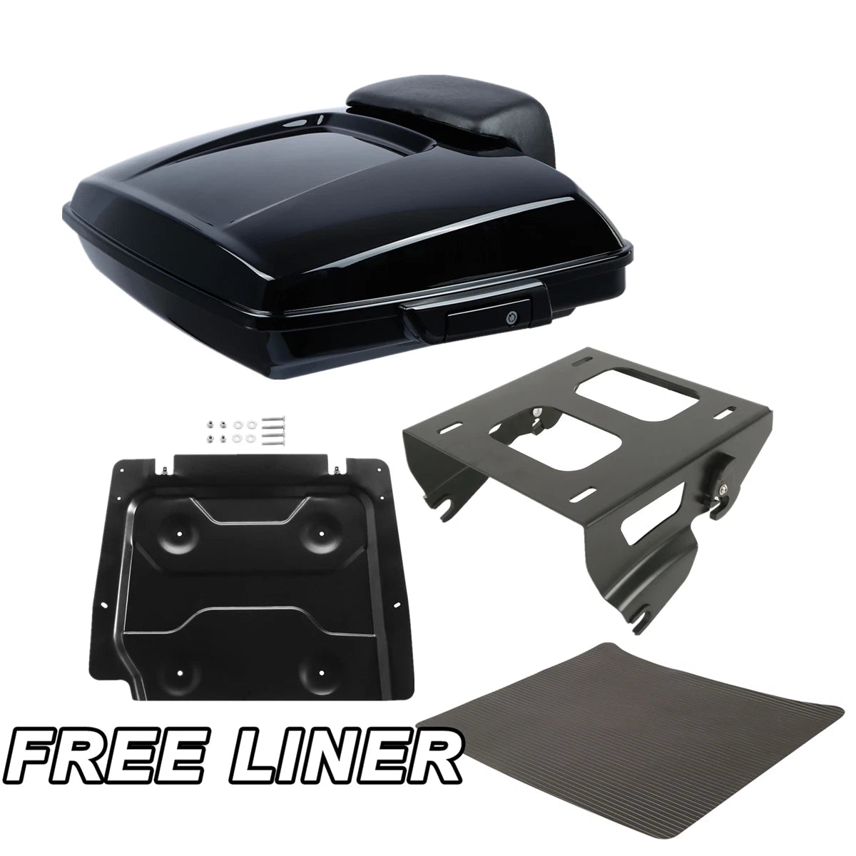 Razor Trunk Backrest Pad Solo Mount Rack Plate Fit For Harley Road King 2014-25