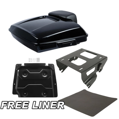Razor Trunk Backrest Pad Solo Mount Rack Plate Fit For Harley Road King 2014-25