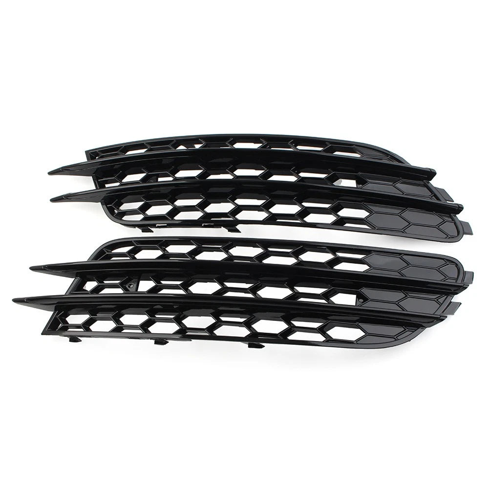 1 Pair Front Bumper Honeycomb Mesh Fog Light Grille Cover For Audi A6 C7 Sedan