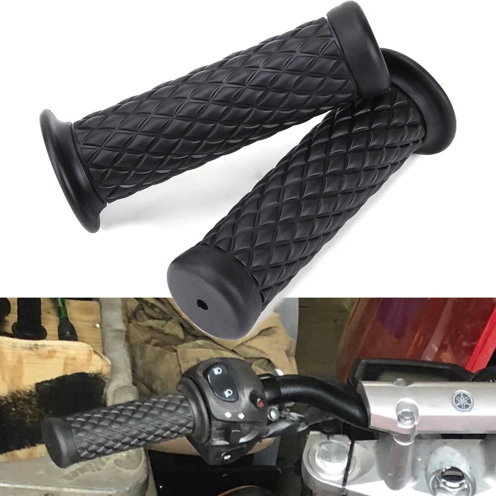 7/8"&1" Motorcycle Hand Grips Bar End Handlebar Gel For Cafe Racer Dirt Bike ATV
