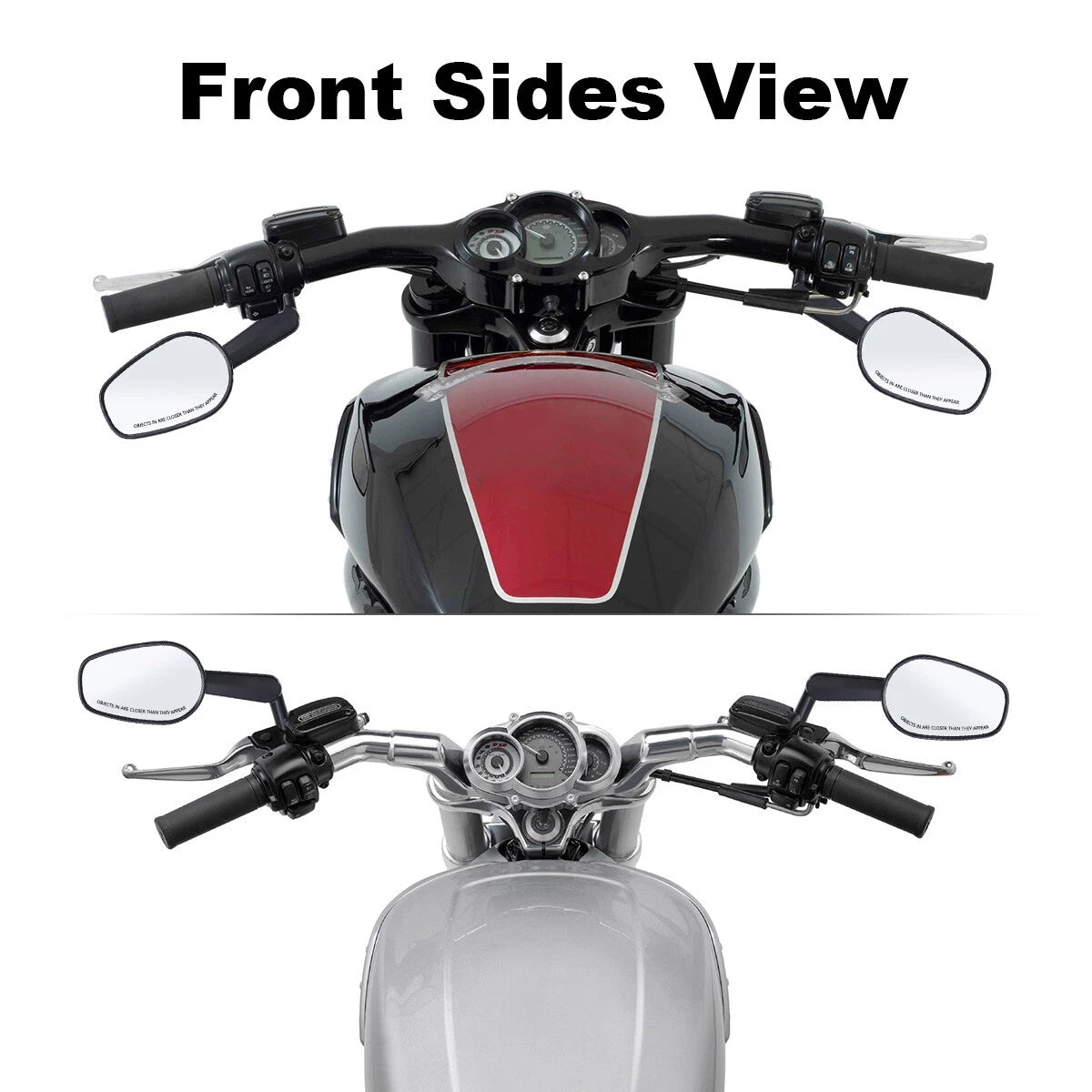 Black Muscle Rearview Mirrors LED Turn Signal For Harley VROD V-Rod VRSCF 09-17