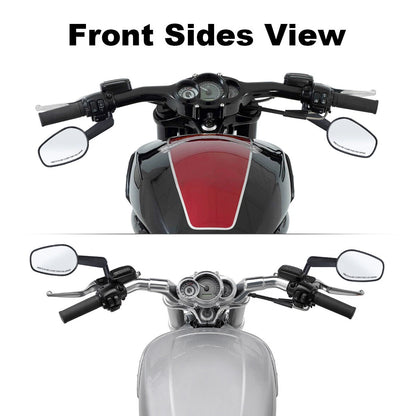 Black Muscle Rearview Mirrors LED Turn Signal For Harley VROD V-Rod VRSCF 09-17