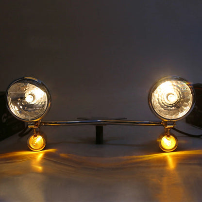 Motorcycle Driving Spot Fog Light Bar With Bracket Turn Signal For Suzuki Honda