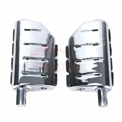 Chrome Wing Male Mount Footpegs Footrest For Harley Softail Dyna Glide Sportster