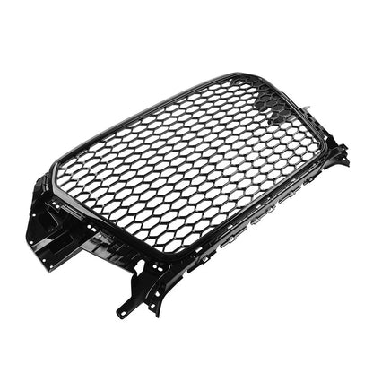 Front Bumper Honeycomb Grille Glossy Black For Audi Q3 SQ3 2013-2015
