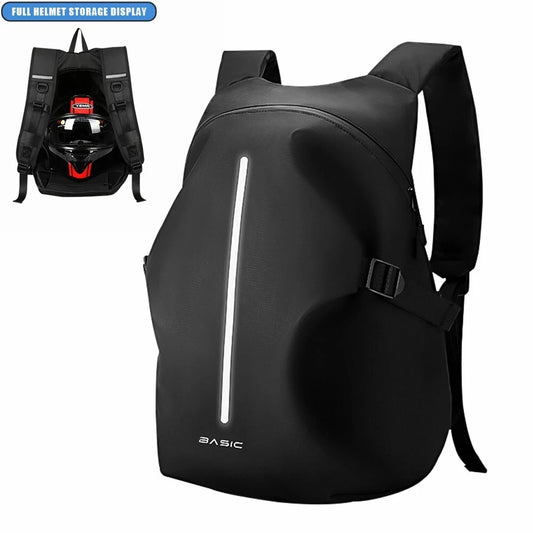 Reflective Motorcycle Helmet Backpack Waterproof Storage Riding Shoulder Bag