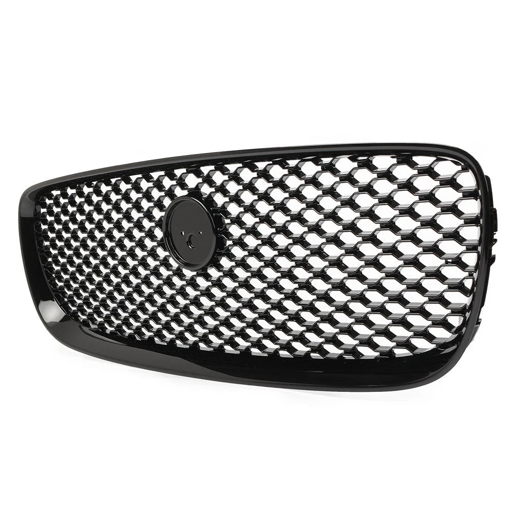 Front Bumper Center Grille Glossy Black For Jaguar XF XFR 2016-2020